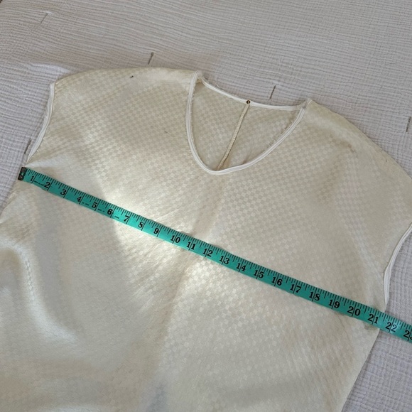 AQC Silk Checkered Dress Ivory Size 1 / Small - Picture 8 of 9